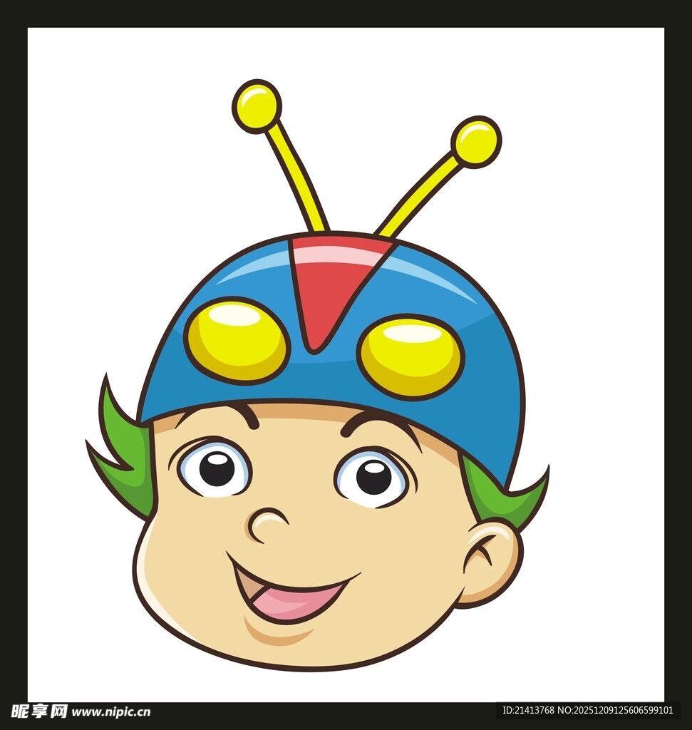 戴昆虫帽的可爱小男孩