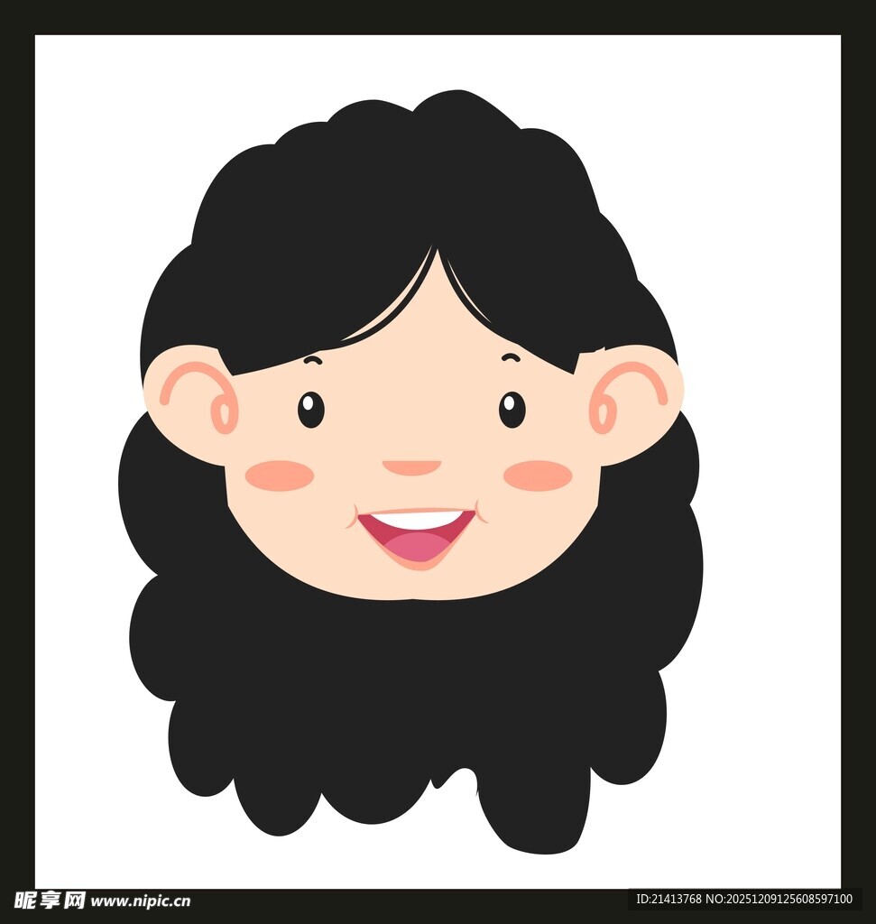 可爱卷发女孩头像