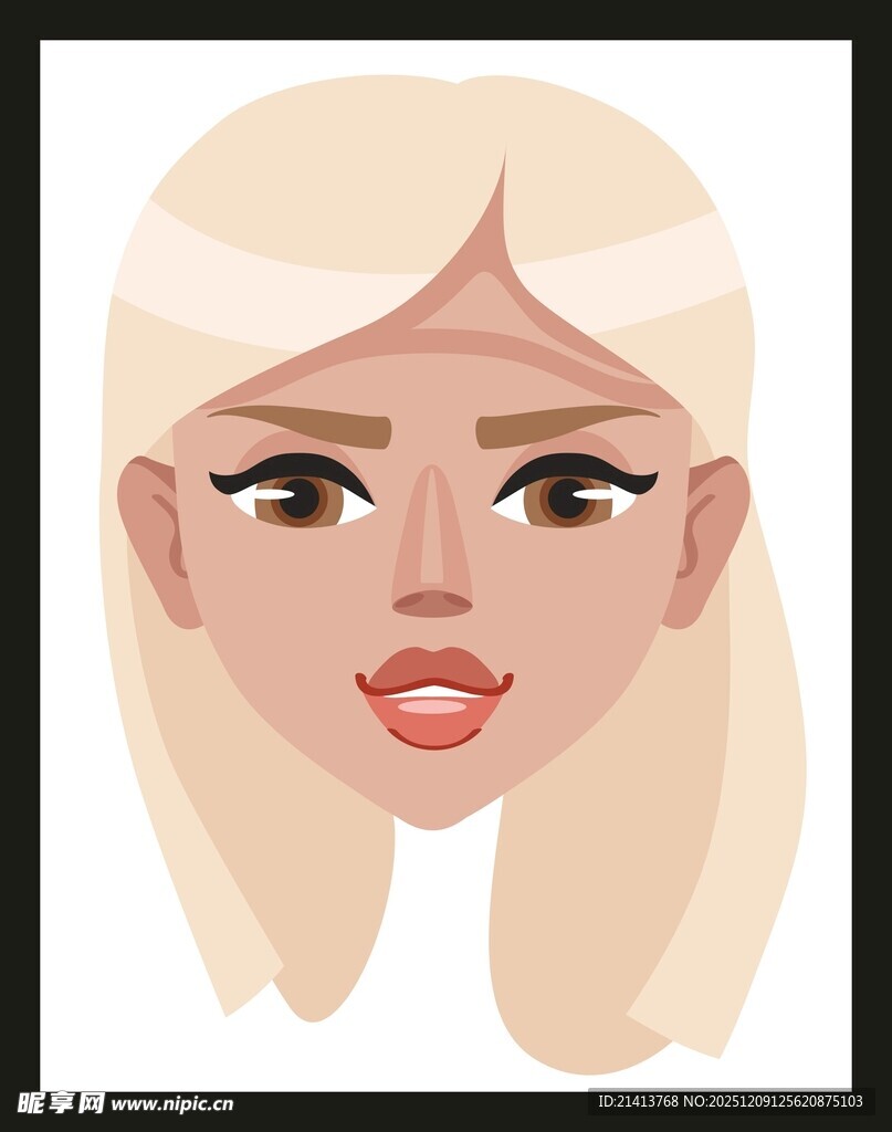 金发女性卡通头像