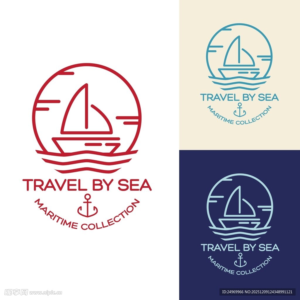 海上旅行标志设计