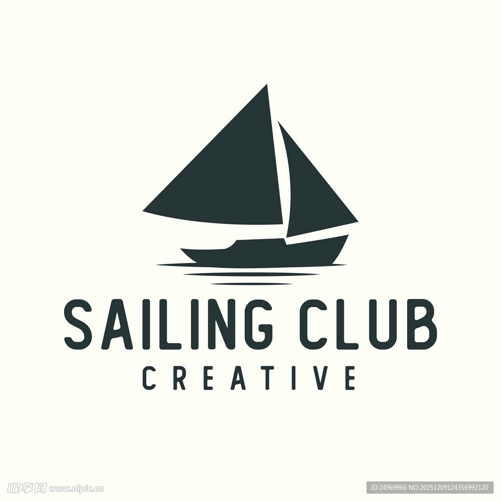 帆船俱乐部创意标志