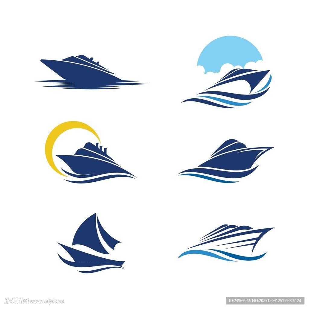 多样游艇标志设计集合