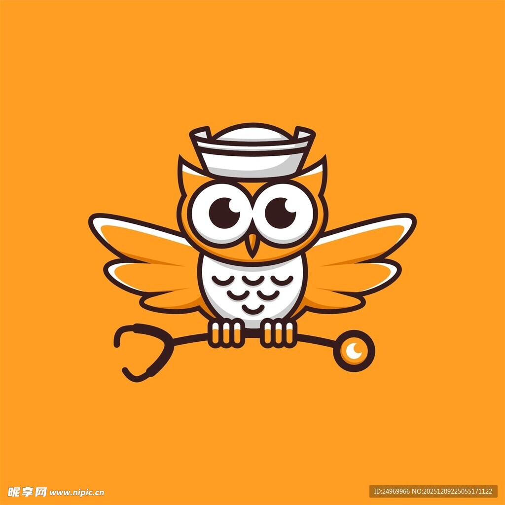 猫头鹰护士形象图标