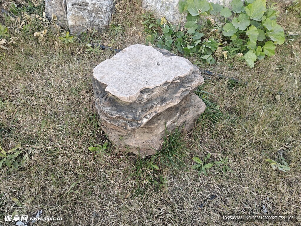 草地上的古老石构件