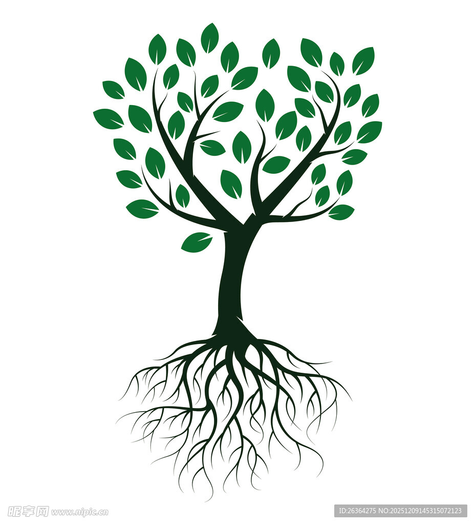 简约绿树图案设计