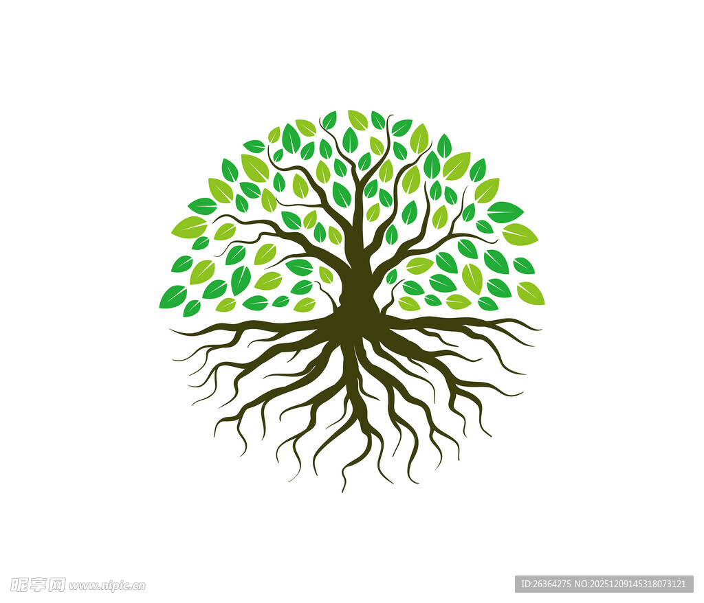 绿色生命树标志设计