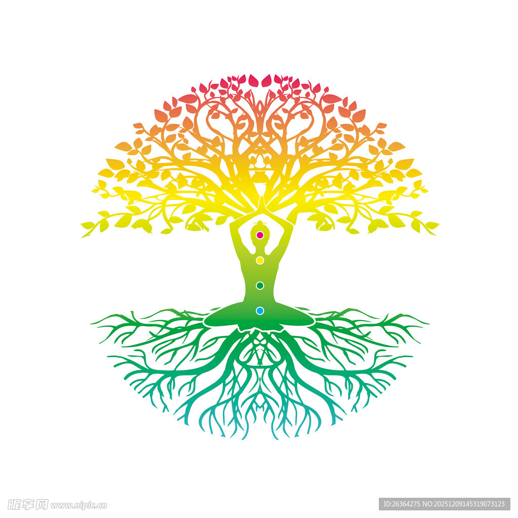 多彩生命树图案设计