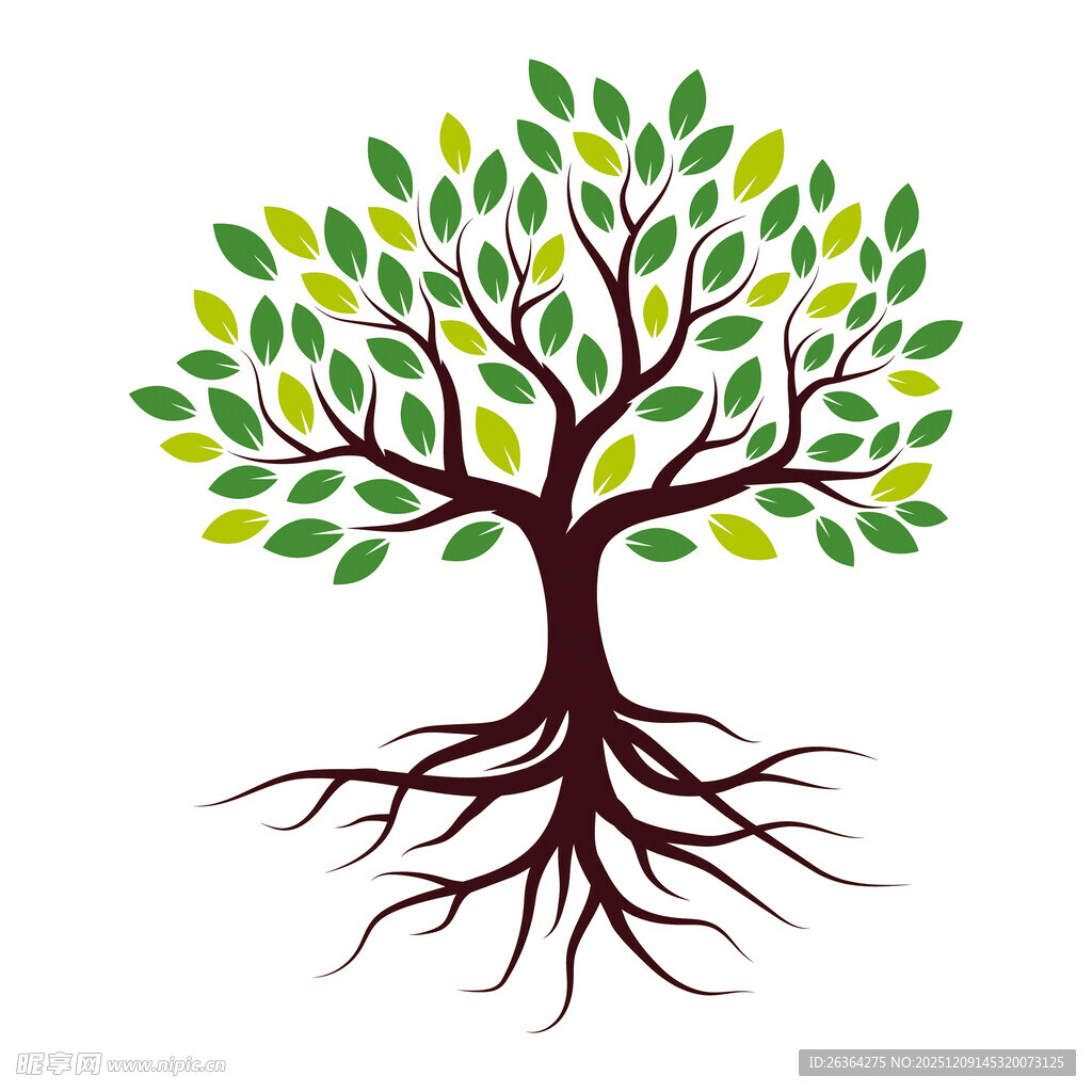 繁茂大树图案设计元素