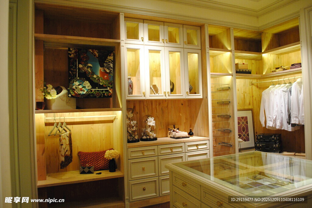 豪华衣帽间内部精致展示