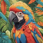 金刚鹦鹉装饰画