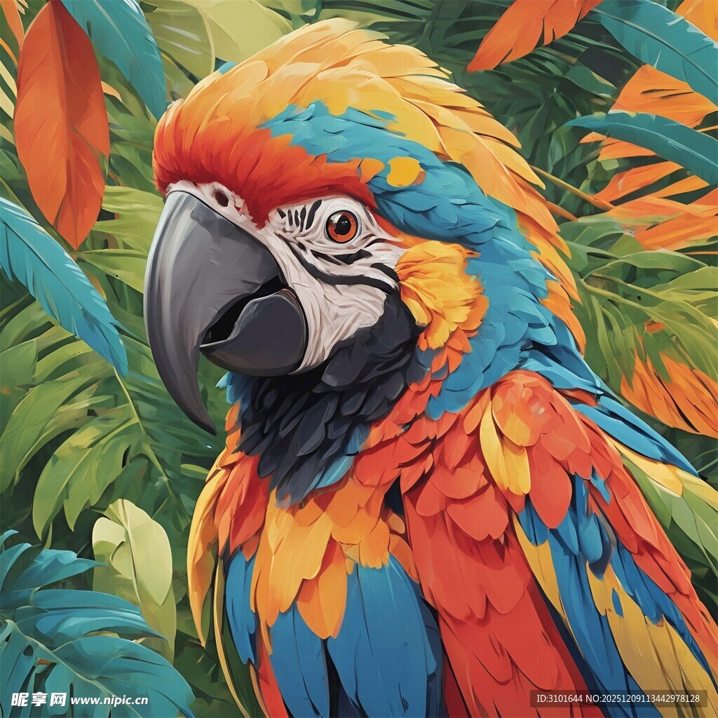 金刚鹦鹉装饰画