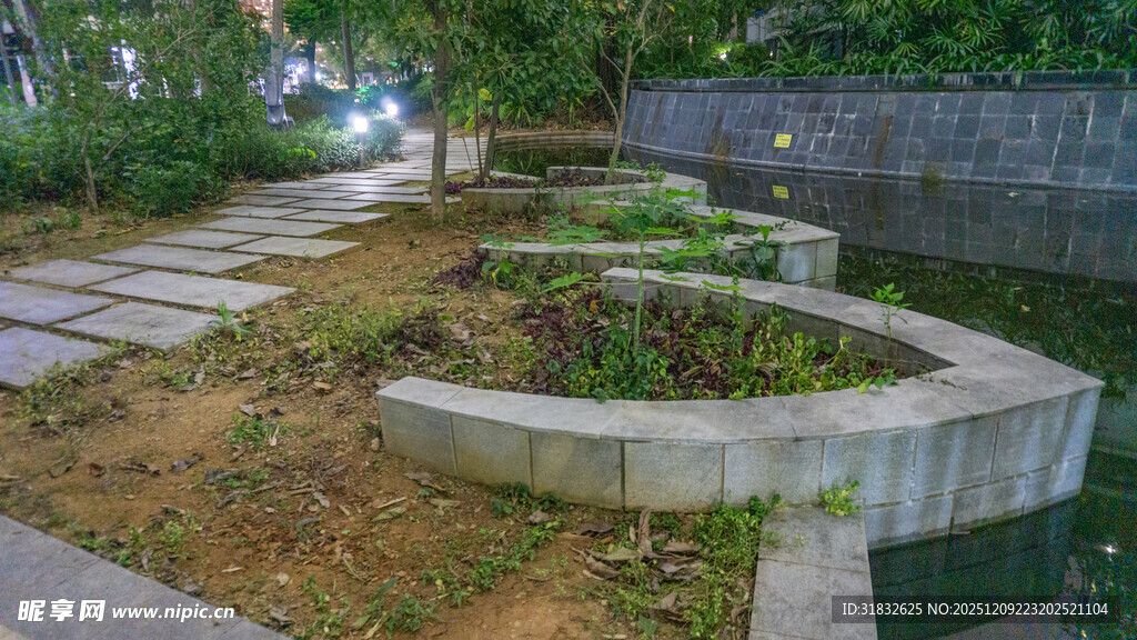 庭院景观中的别致花坛