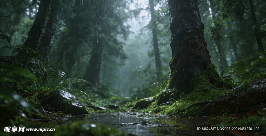 神秘幽静的森林小径