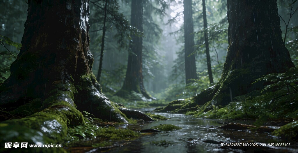 迷雾森林中的幽静小径