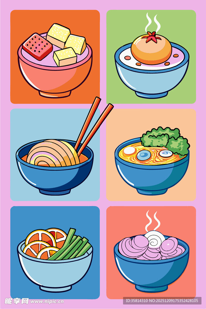 多彩亚洲风味美食集锦