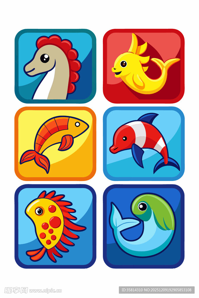 海洋动物图标集