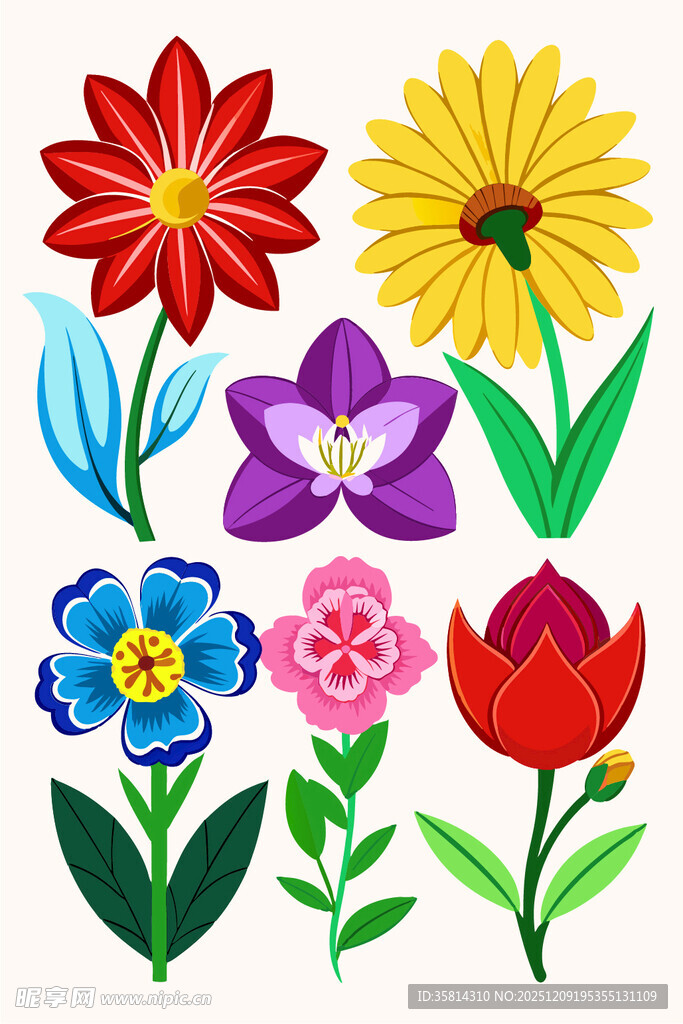 多彩花卉图案集合