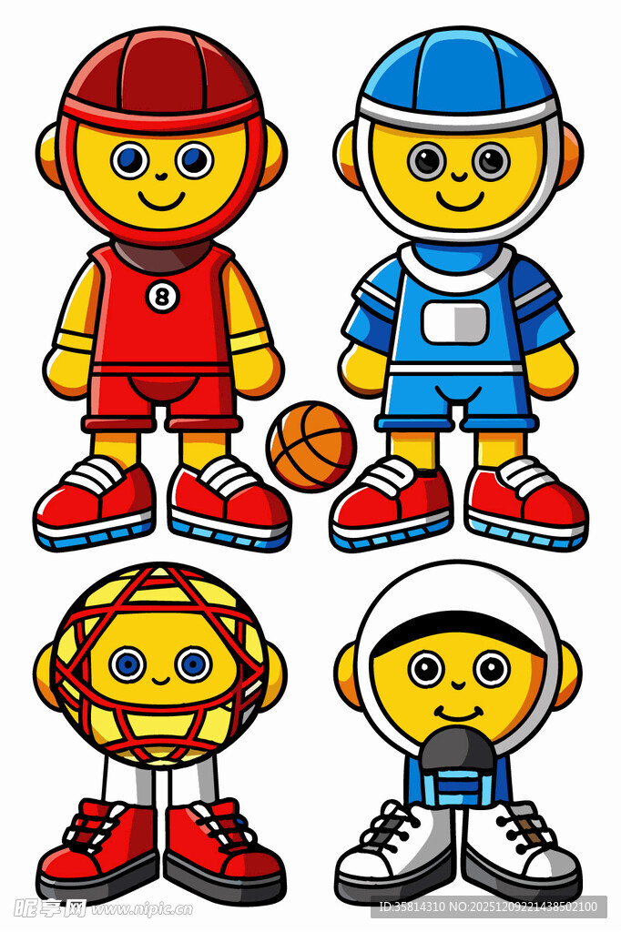 卡通风格运动机器人形象