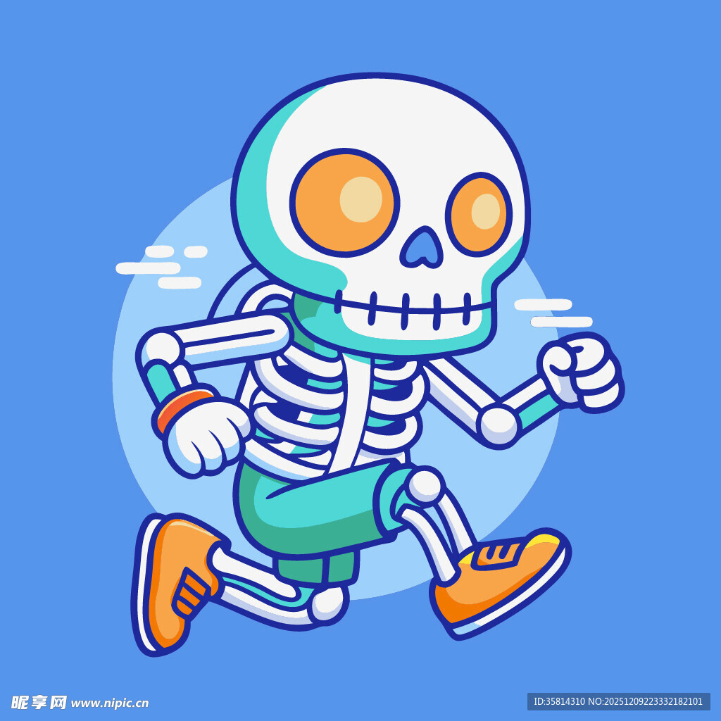奔跑的骷髅卡通形象