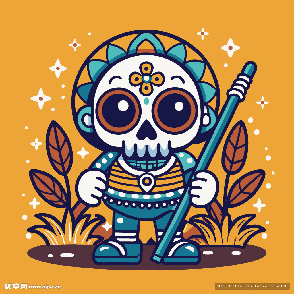 墨西哥亡灵节卡通骷髅形象