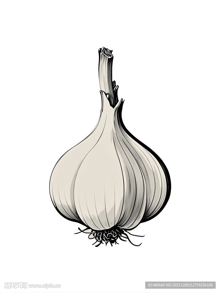 手绘大蒜图像