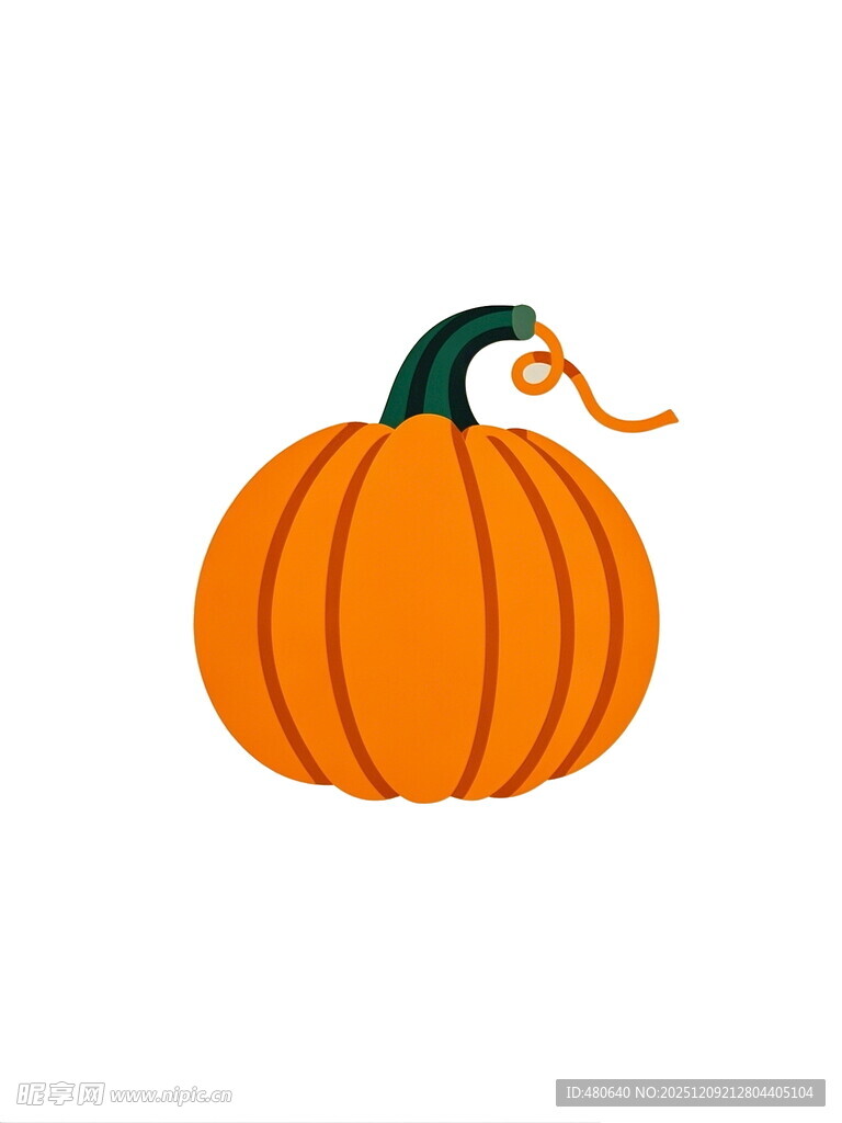 卡通风格橙色南瓜图标