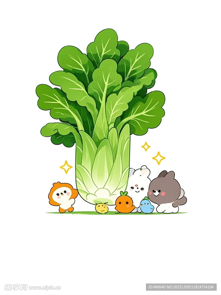 萌宠与青菜的欢乐场景