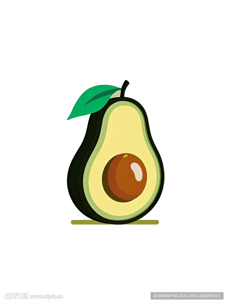 卡通牛油果图标设计