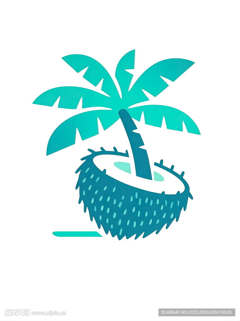 椰子中的棕榈树图标设计