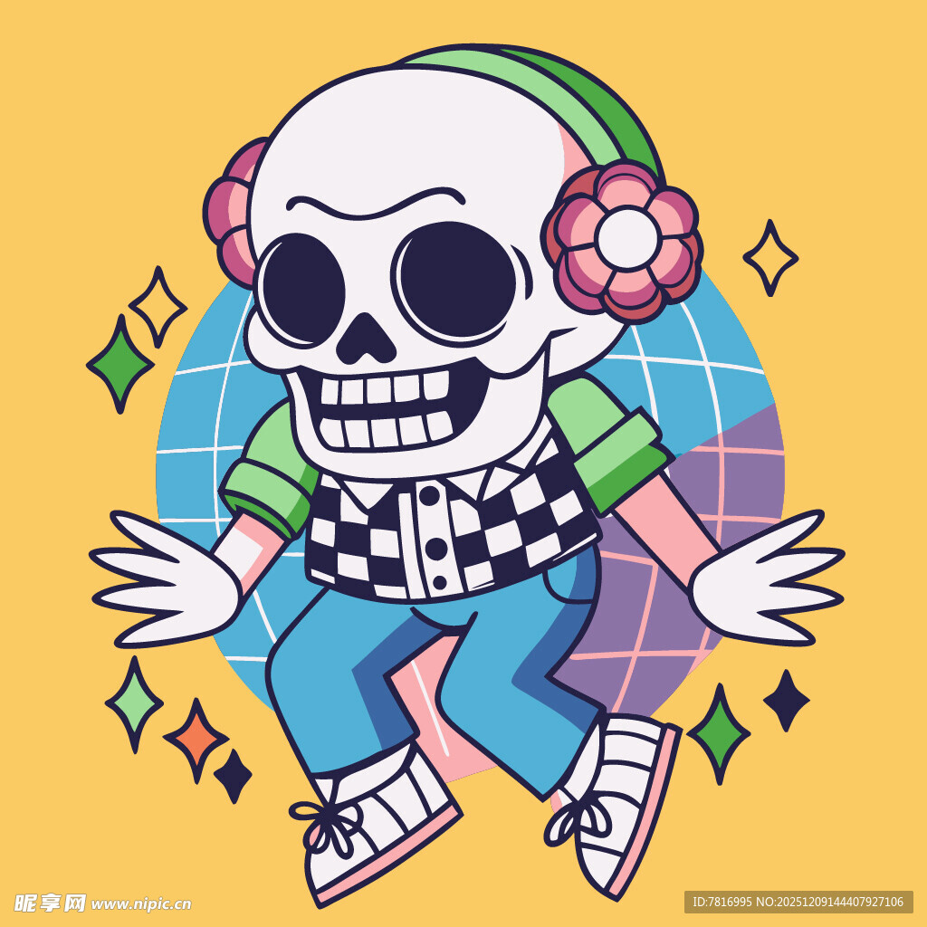 骷髅潮人活力舞蹈