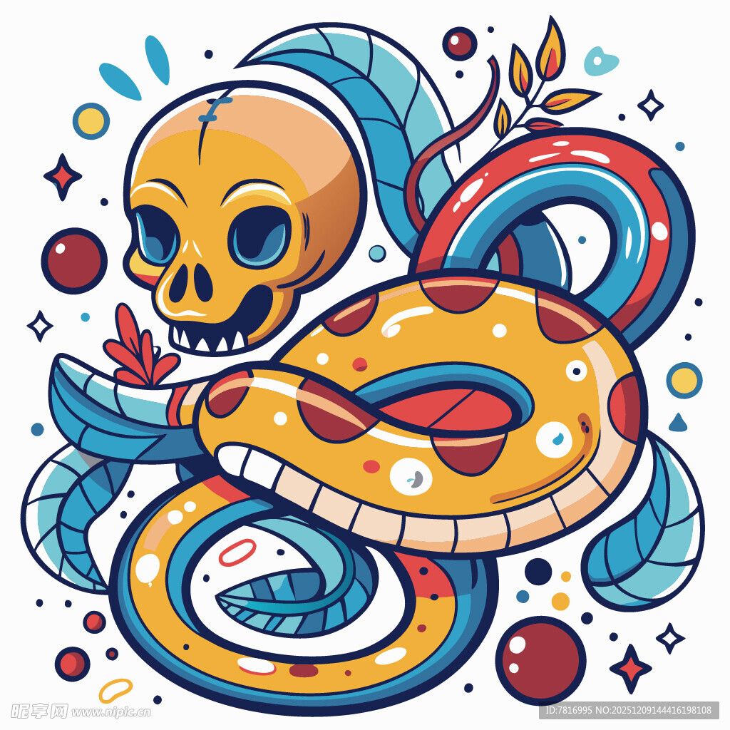 奔跑的骷髅卡通形象