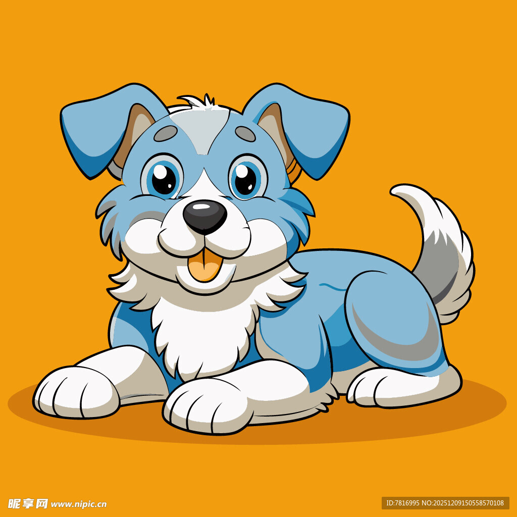 趴着的可爱蓝色小狗