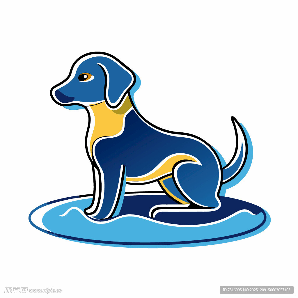 蓝色小狗卡通形象