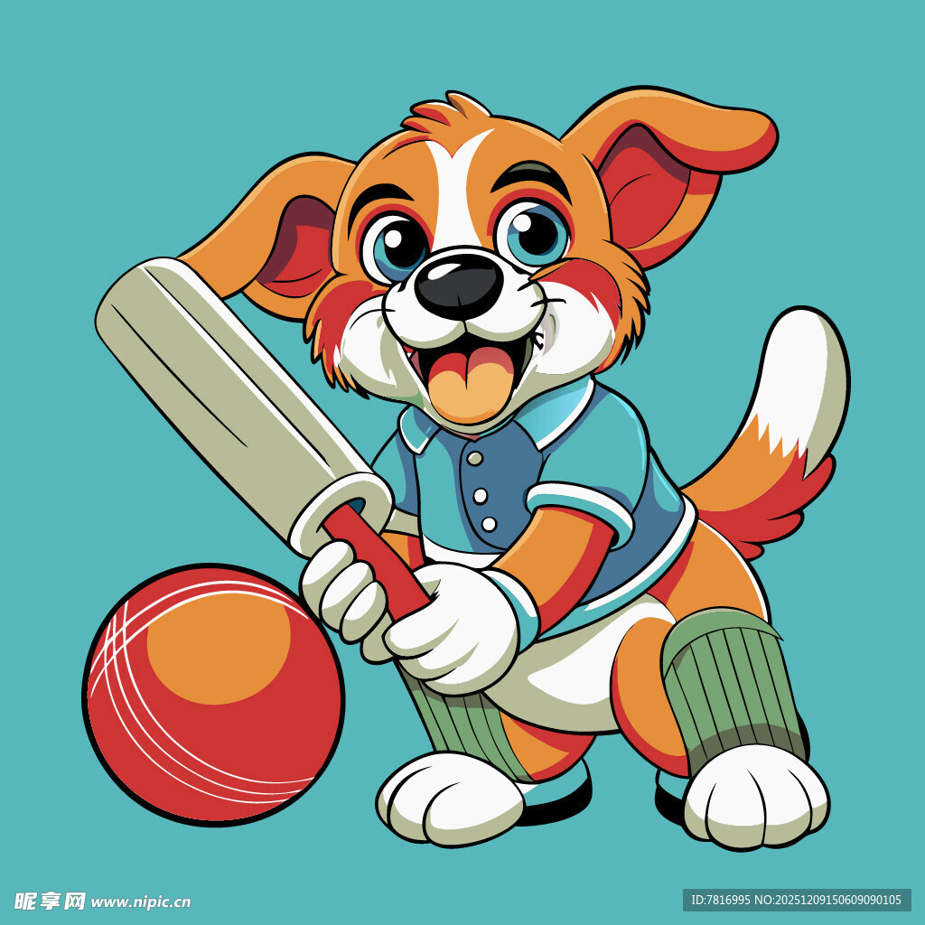 小狗打板球的可爱瞬间