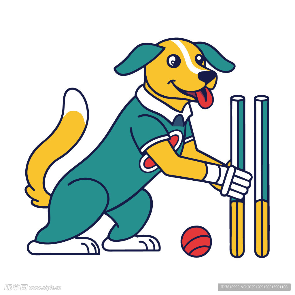 运动小狗玩球与杆