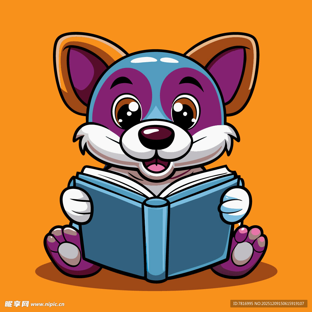 读书的可爱小狗