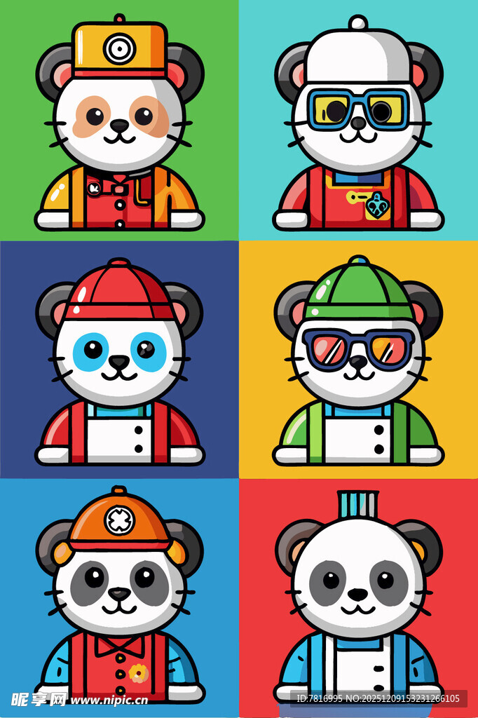 可爱熊猫厨师卡通形象