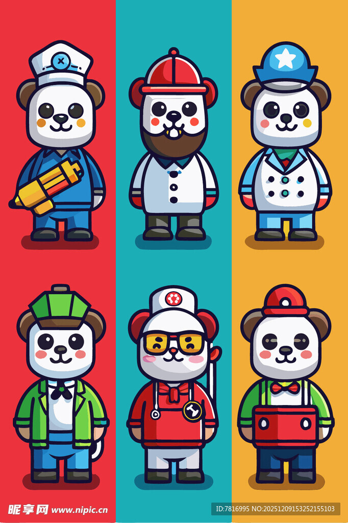 熊猫角色职业装扮集合