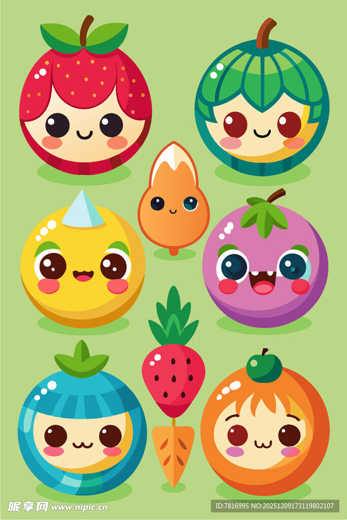 可爱水果卡通形象集合