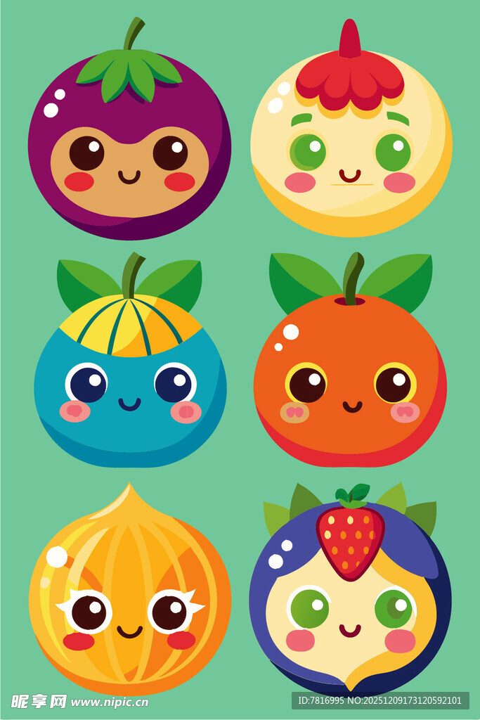 可爱卡通蔬菜水果大集合