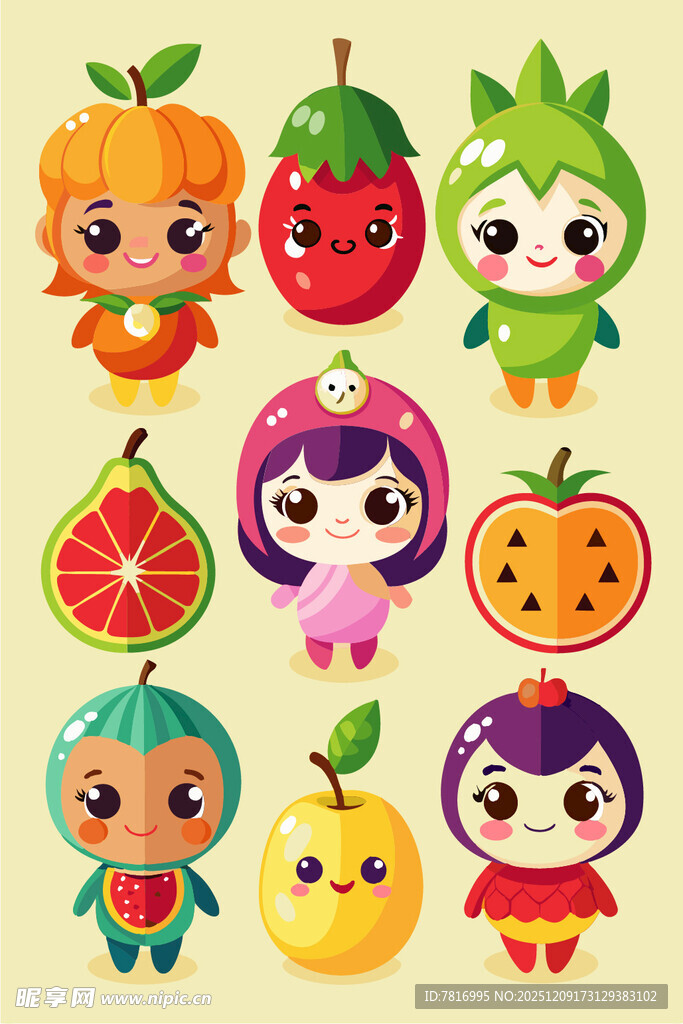 可爱水果拟人卡通形象