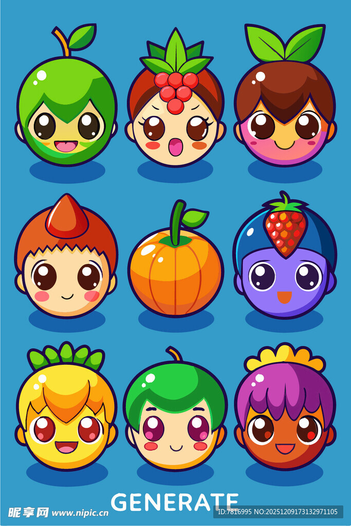 可爱水果拟人卡通头像