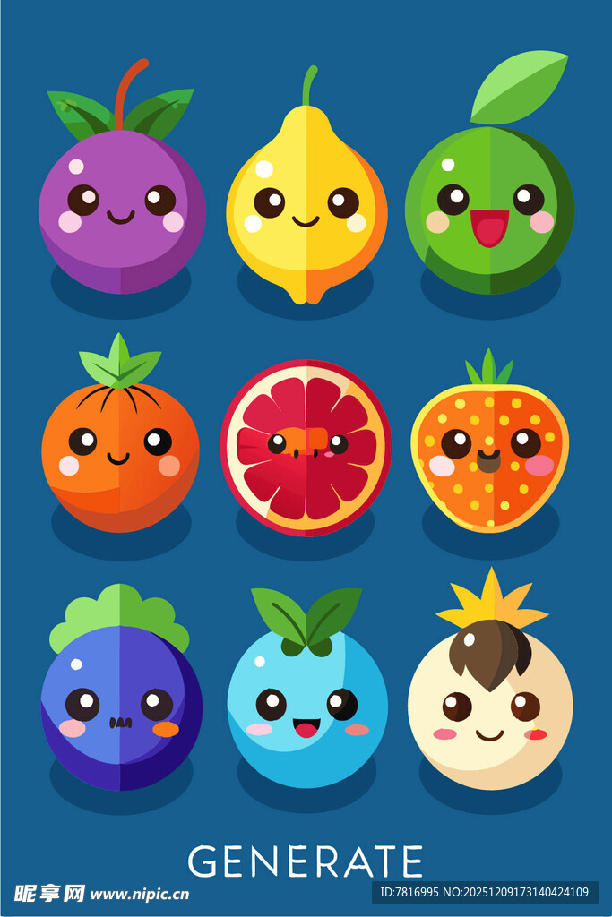 可爱水果卡通形象集合