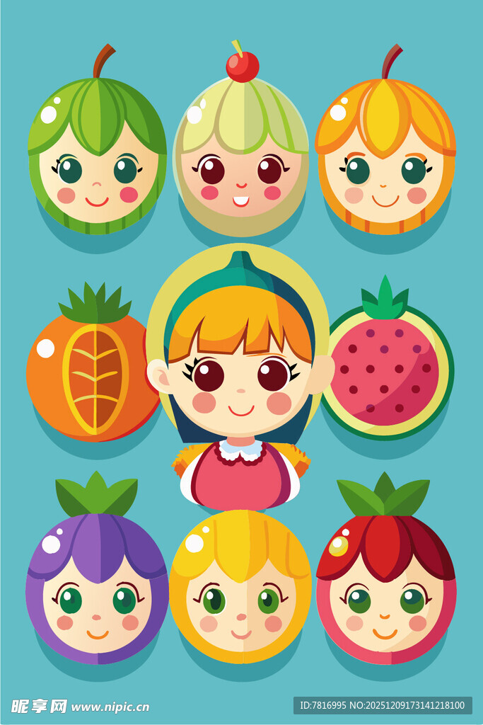 可爱水果拟人卡通形象