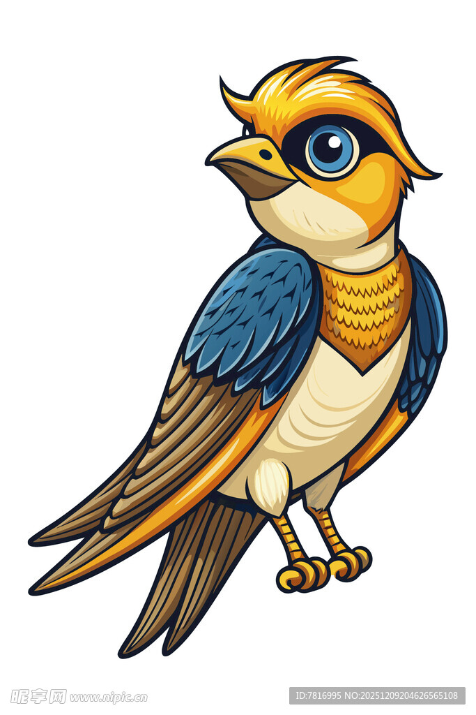 可爱彩色小鸟插画