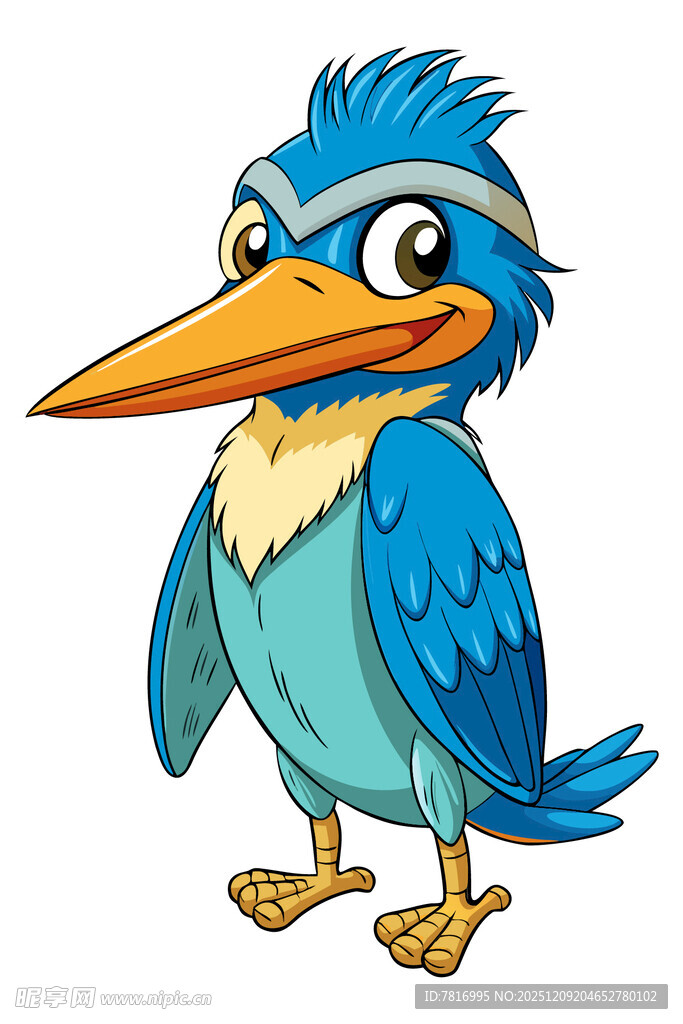蓝色卡通小鸟