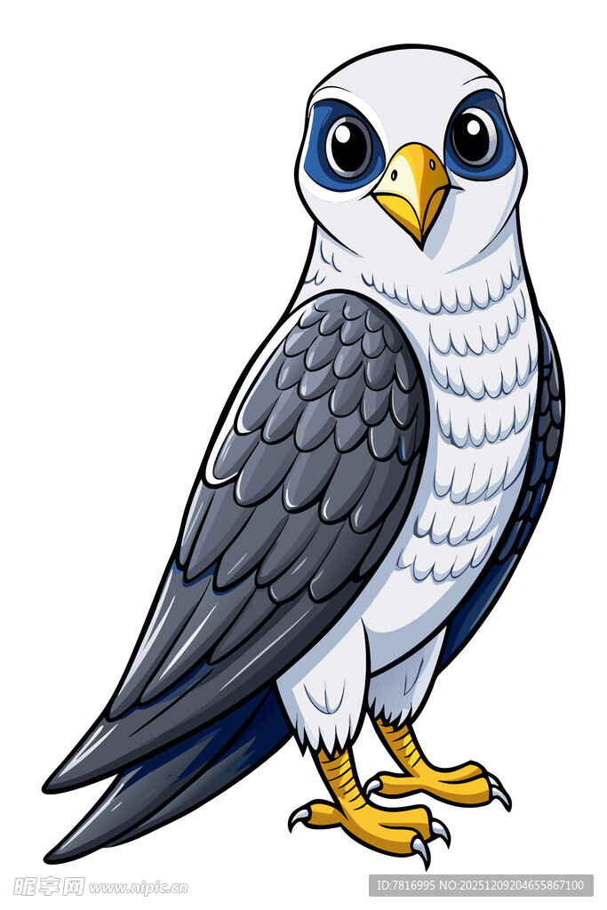 站立的卡通鹰