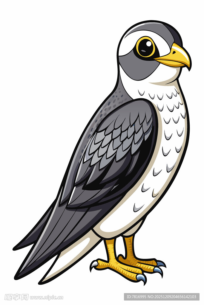 卡通形象的灰黑色小鸟