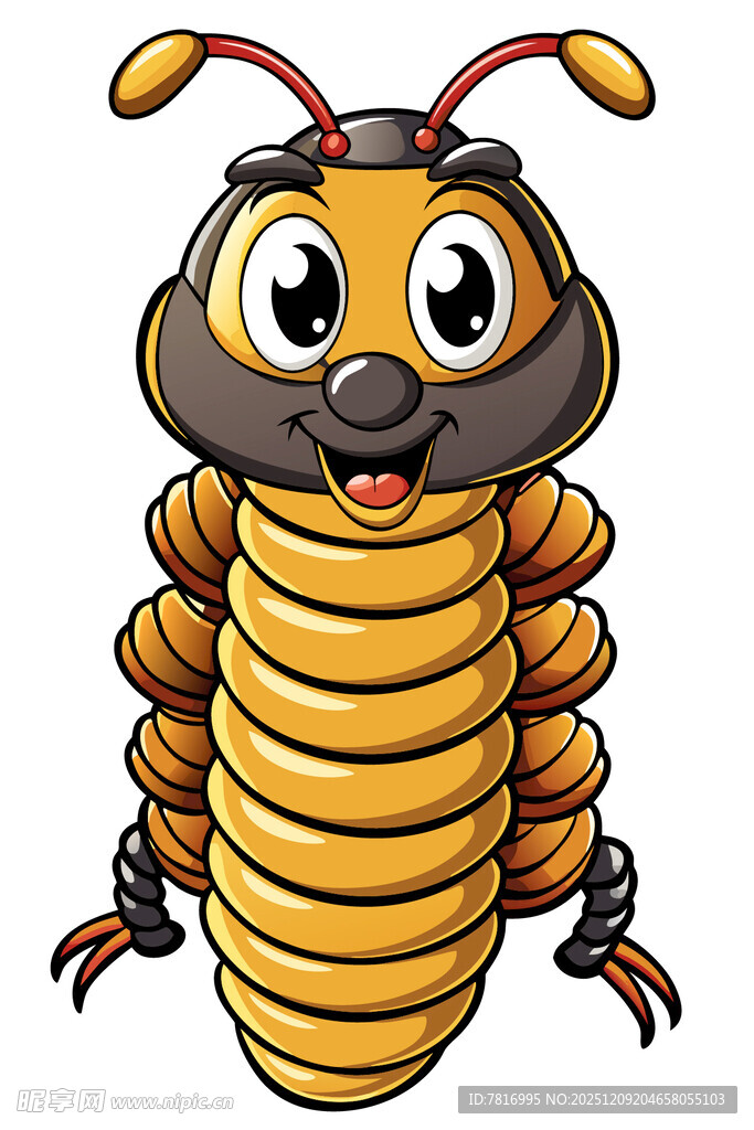 可爱卡通千足虫形象