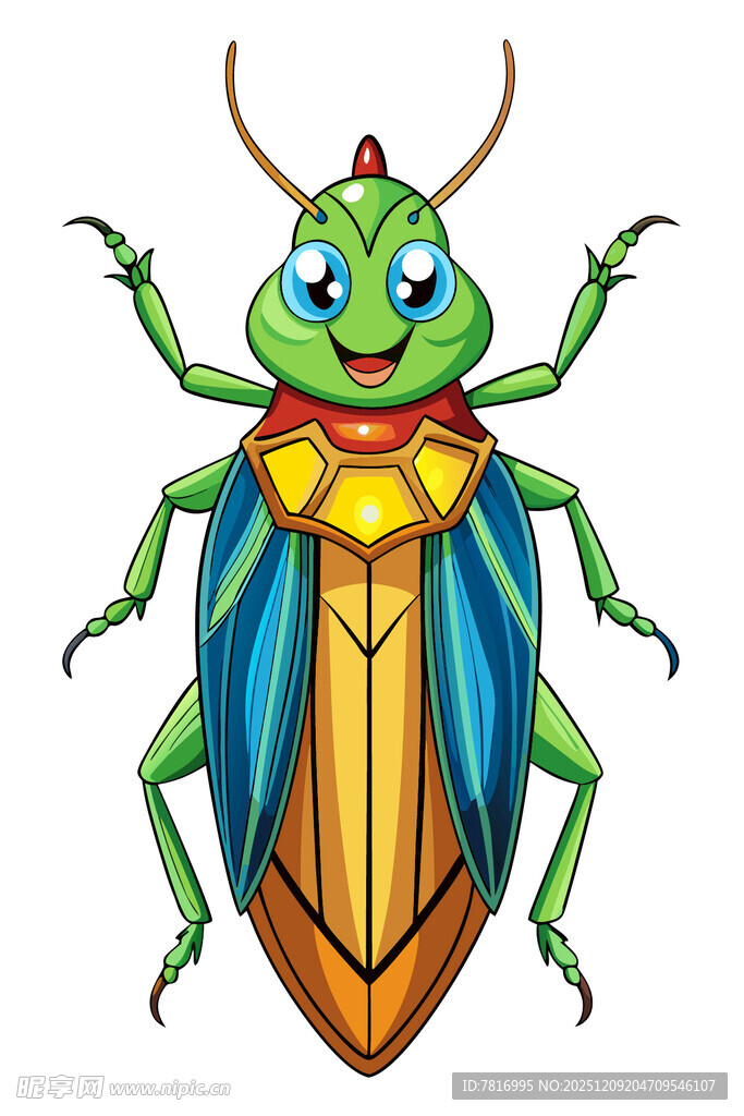 可爱彩色甲虫卡通形象